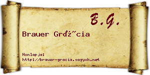 Brauer Grácia névjegykártya